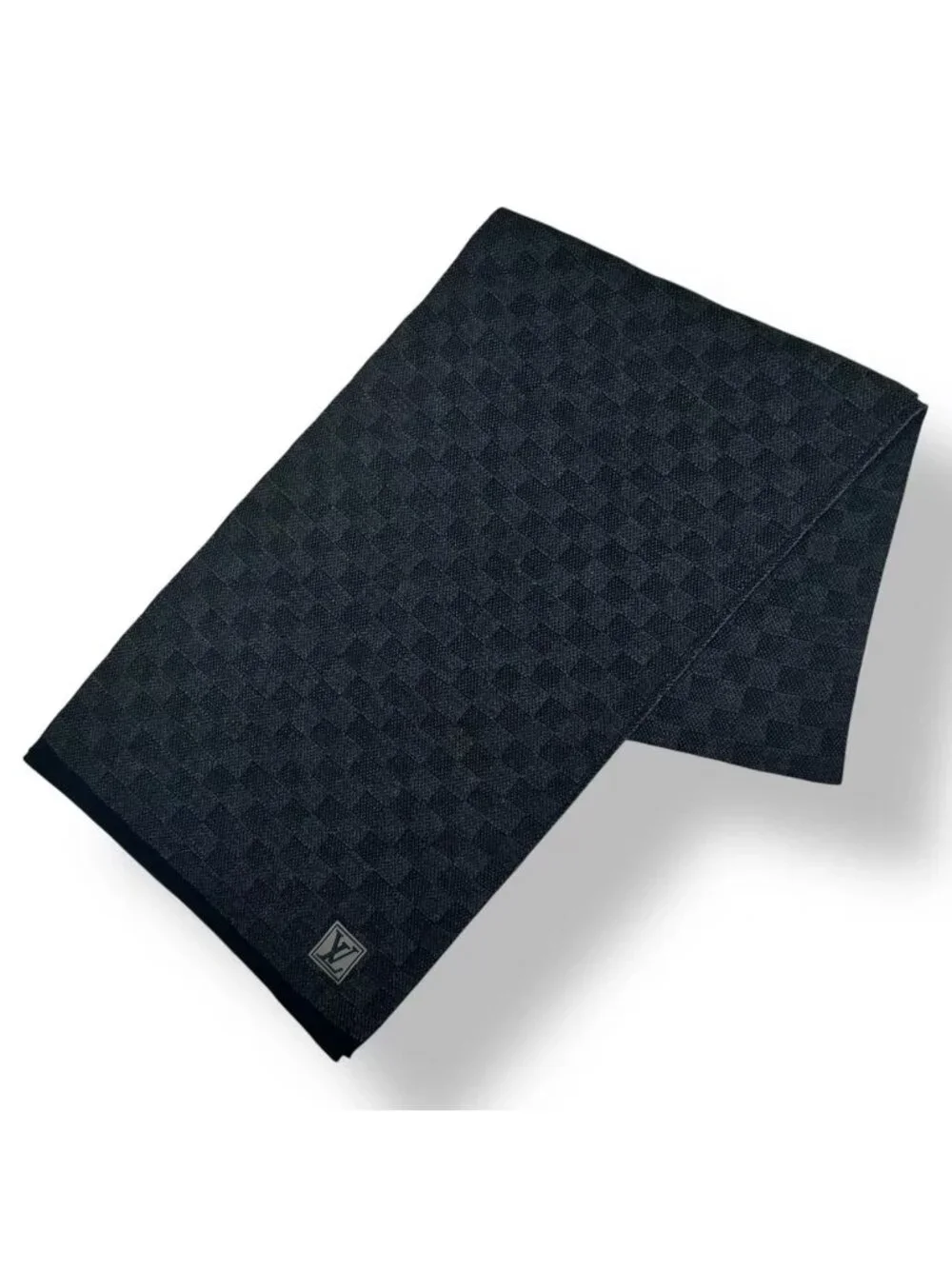 Louis Vuitton Scarf Graphite Gray Black Wool